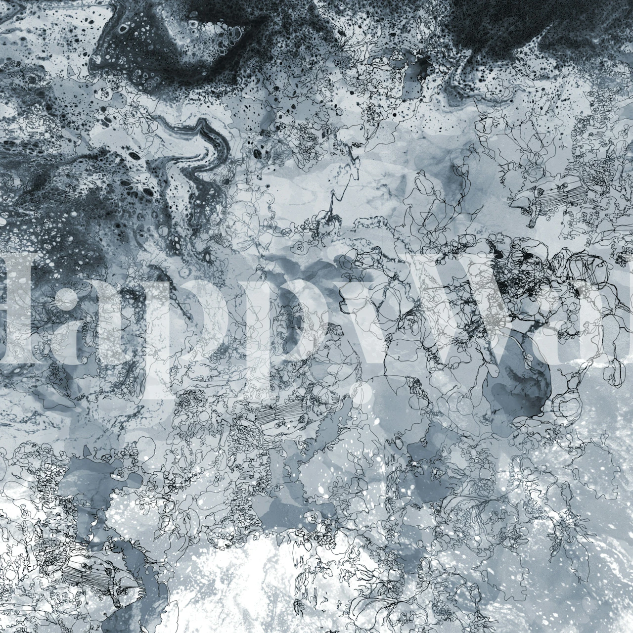 Carta da parati Oceanic Ink Swirl in una stanza