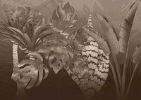 Sepia Tropical Jungle Garden tapeta