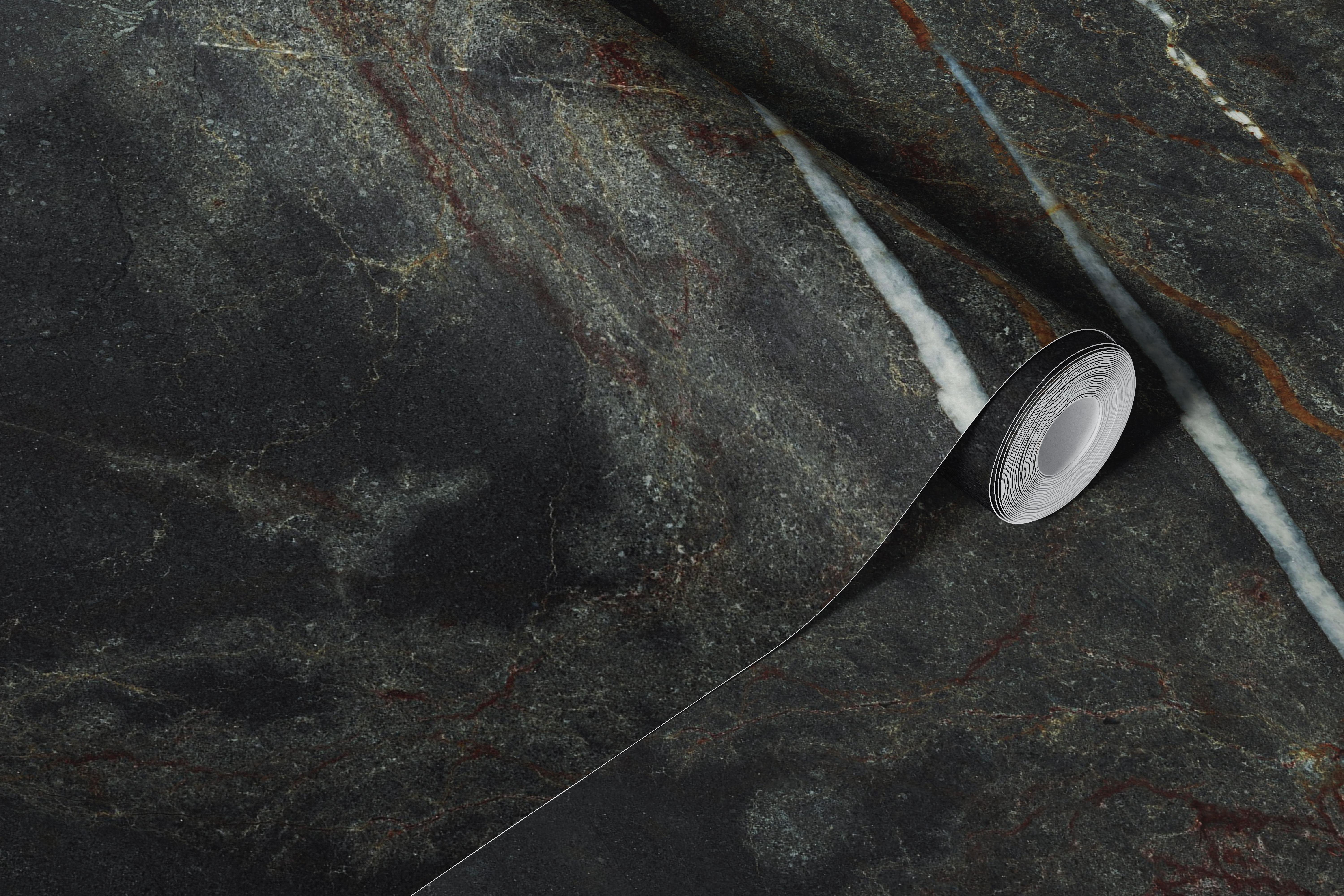 Papel pintado negro natural marble en una habitación