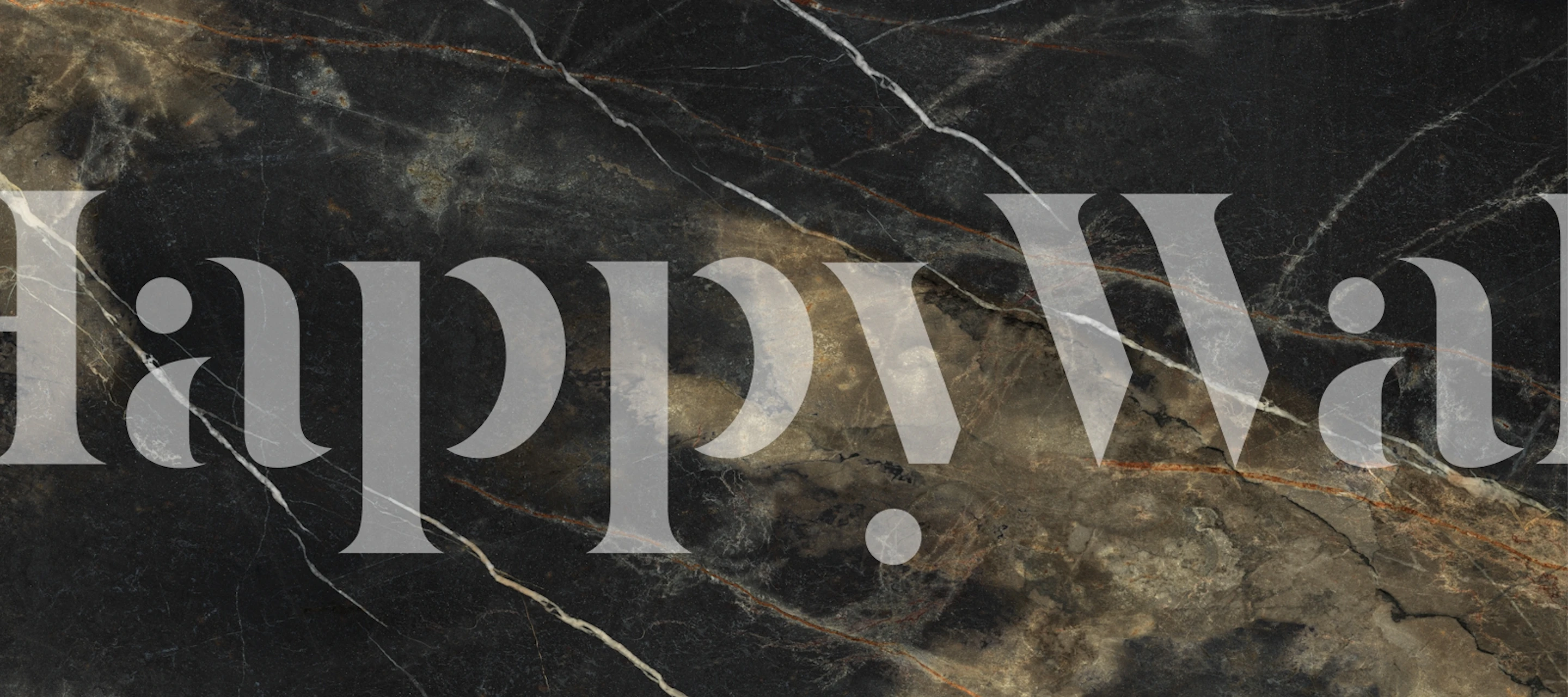 Black and golden marble wallpaper in a room