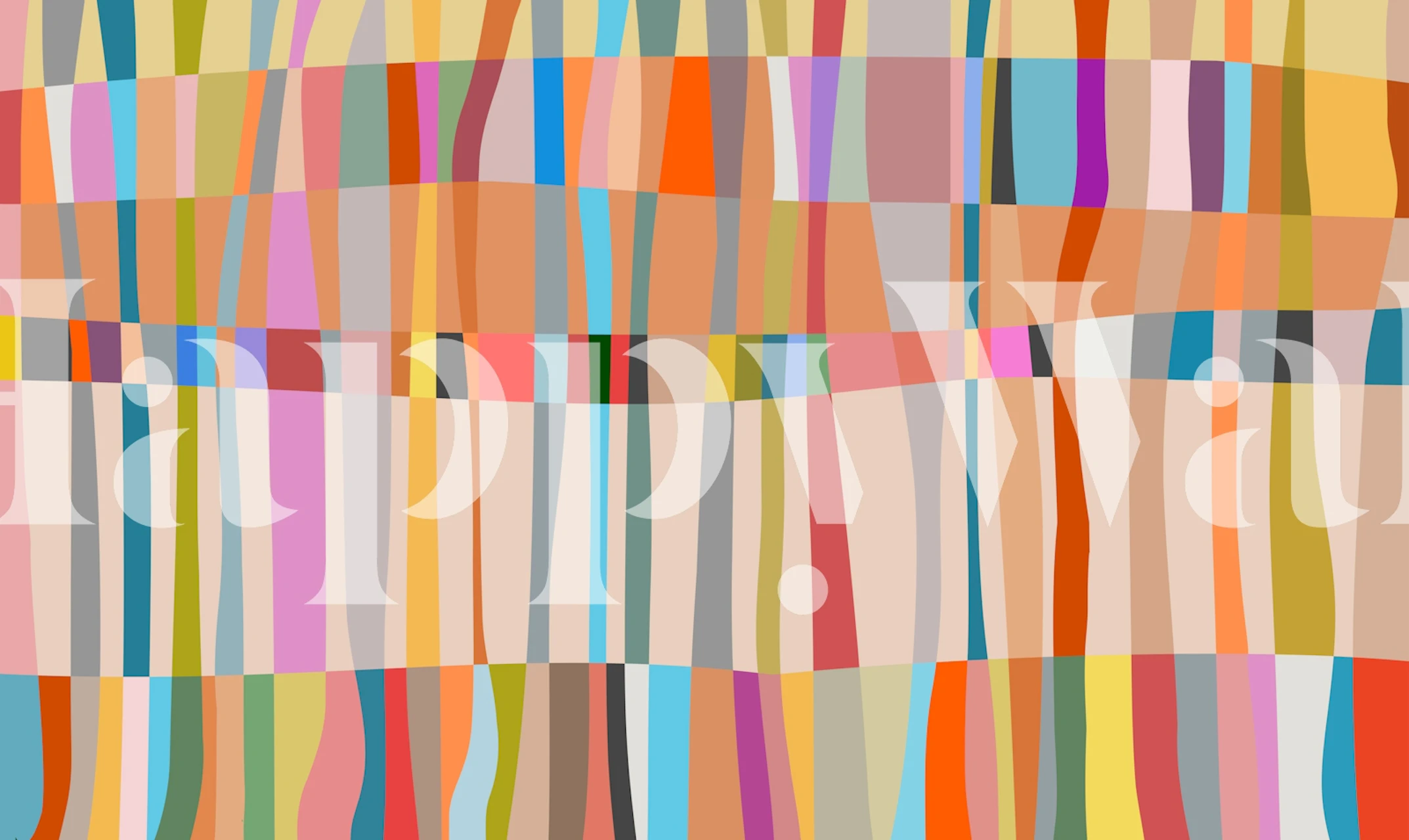 Colorful Linear Flow carta da parati in una stanza