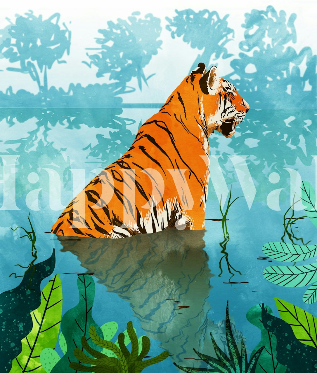 Tiger Creek wallpaper in a room