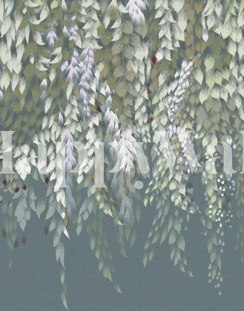 Papel de parede Calming Leaf Veil em um quarto