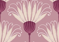 Plum Purple Retro Floral Large Flowers ταπετσαρία