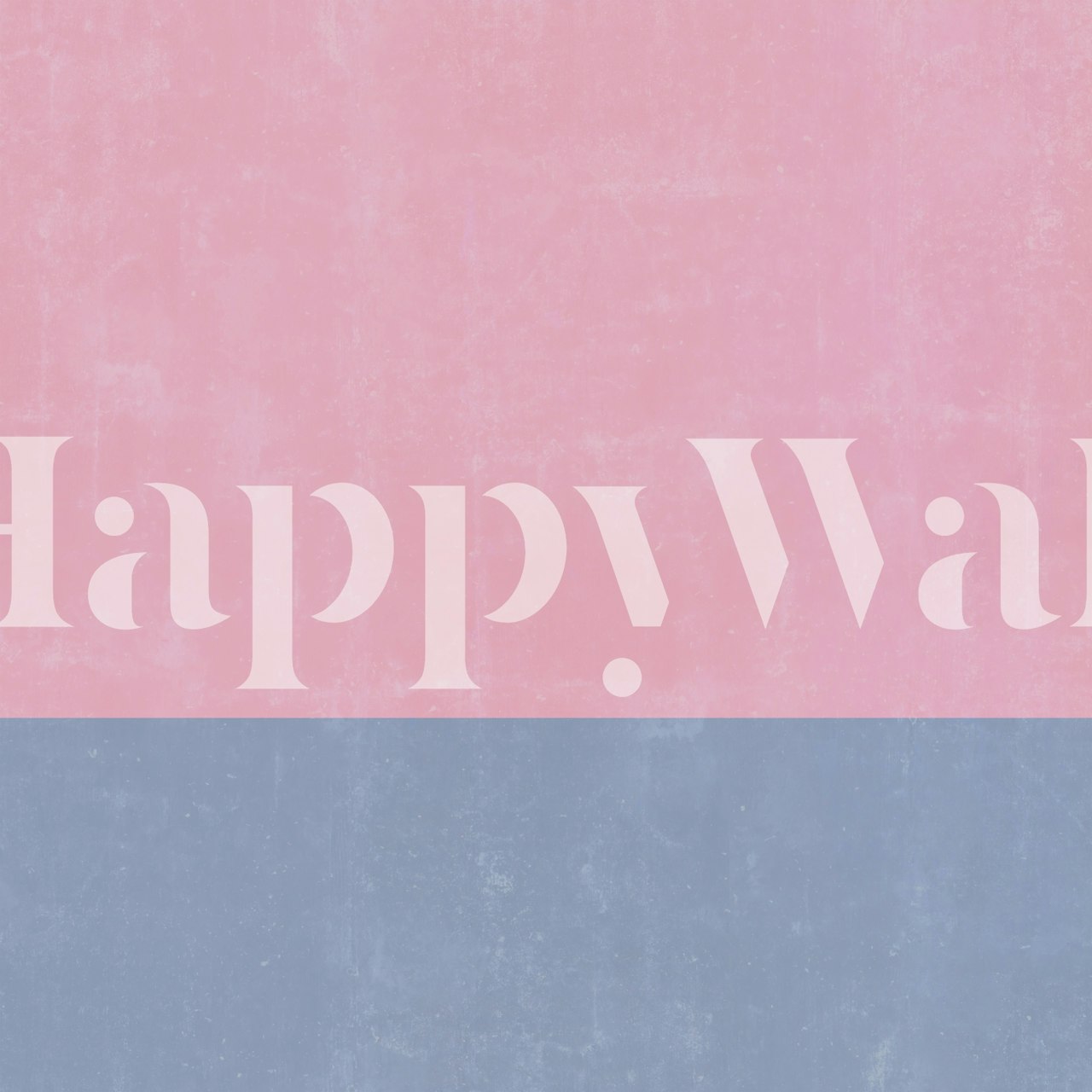 Geometric pink and blue divided wallpaper