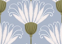 Light Blue Retro Floral Large Flowers ταπετσαρία