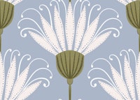 Light Blue Retro Floral Small Flowers ταπετσαρία