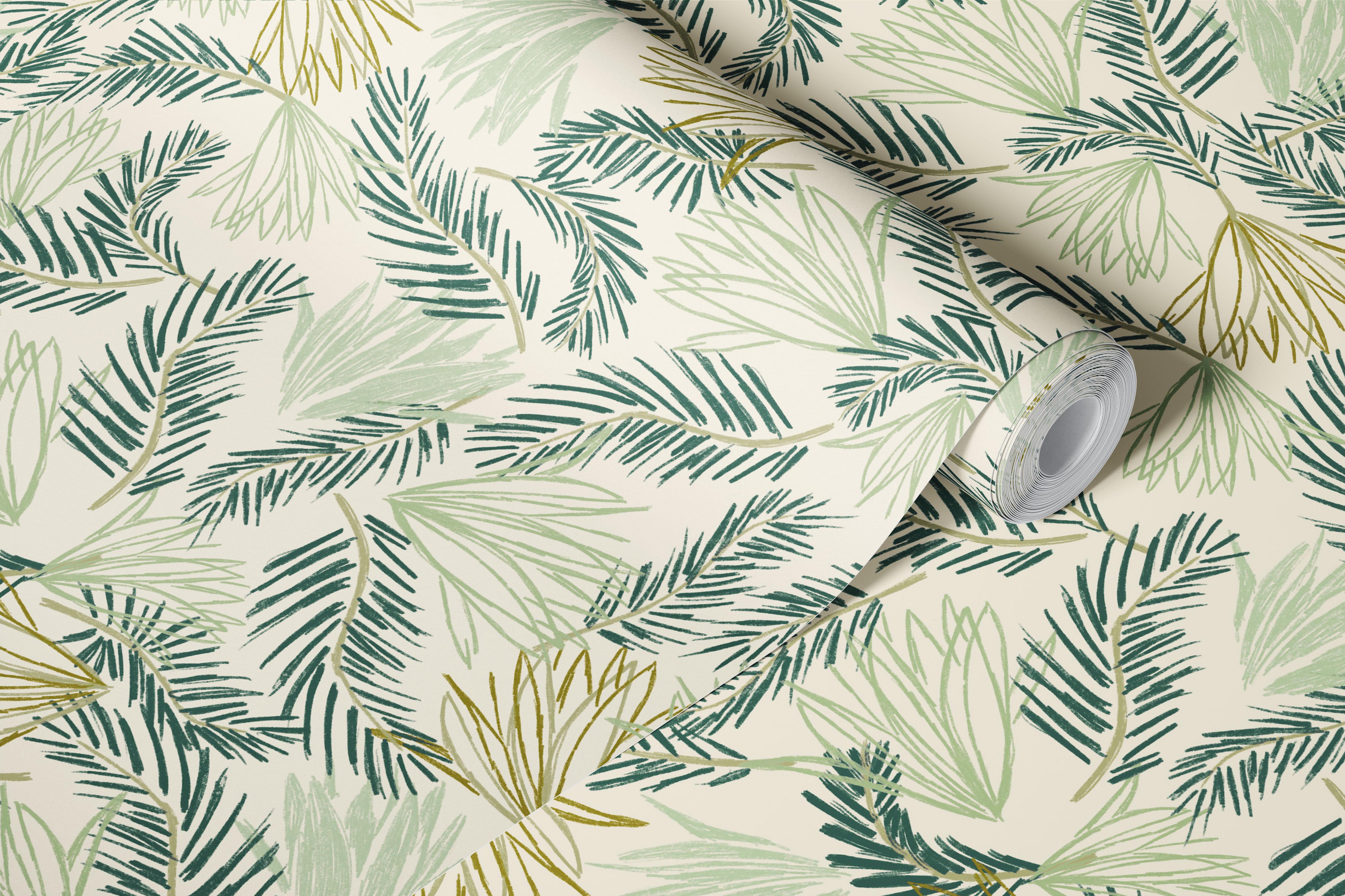 Fern Forest Escape wallpaper in a room