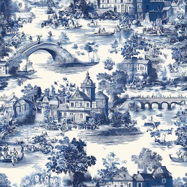 Vintage Blue Scenic Escape