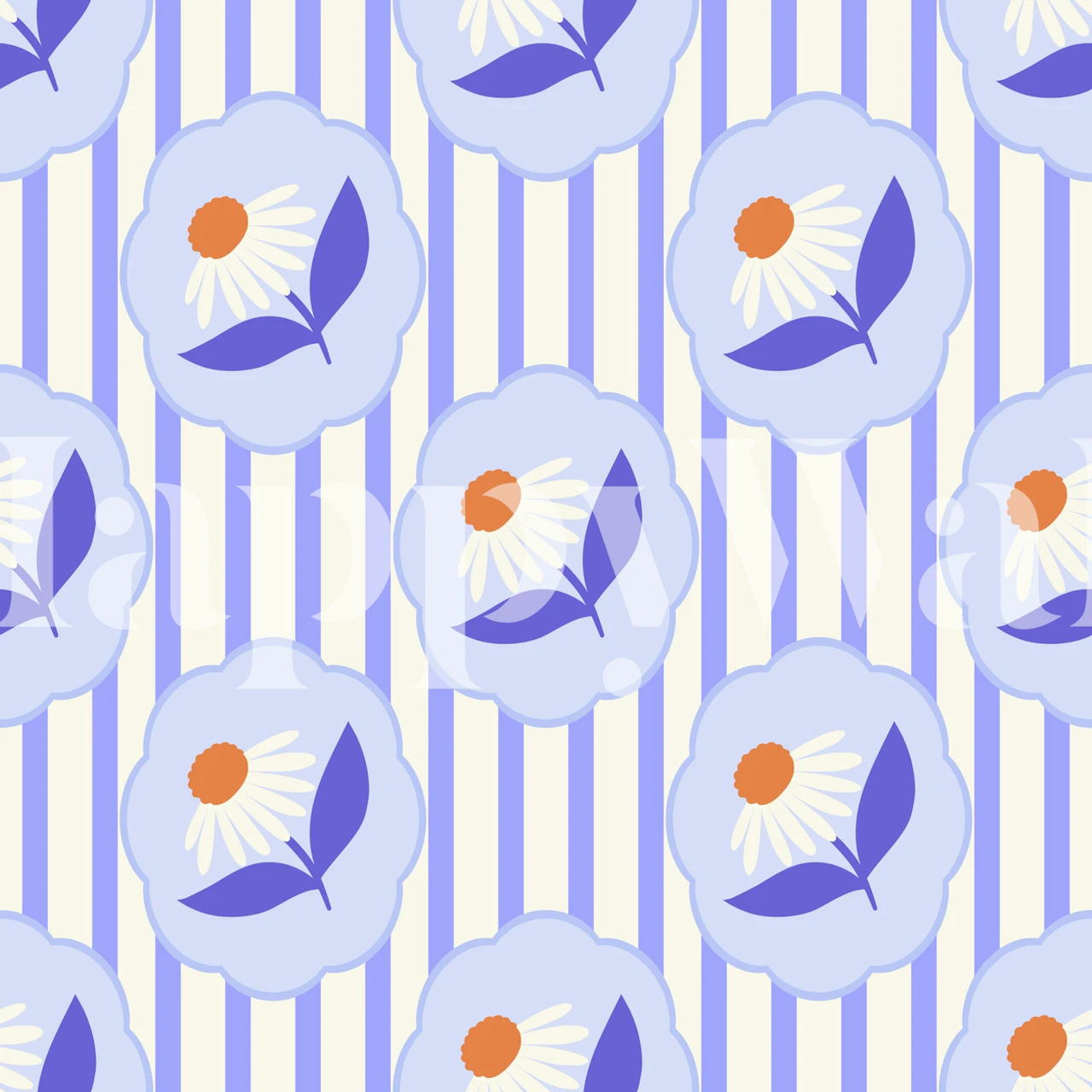 Soft Romantic Daisies papier peint dans une pièce