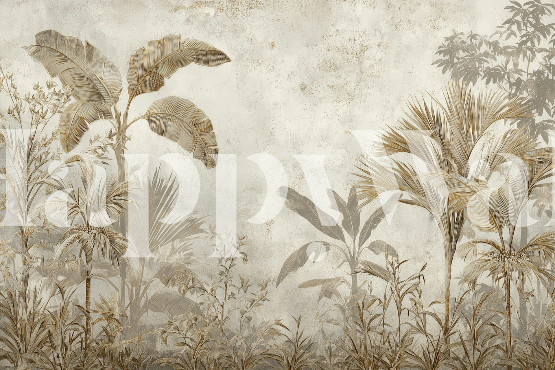 Vintage Tropical Landscape tapetti huoneessa