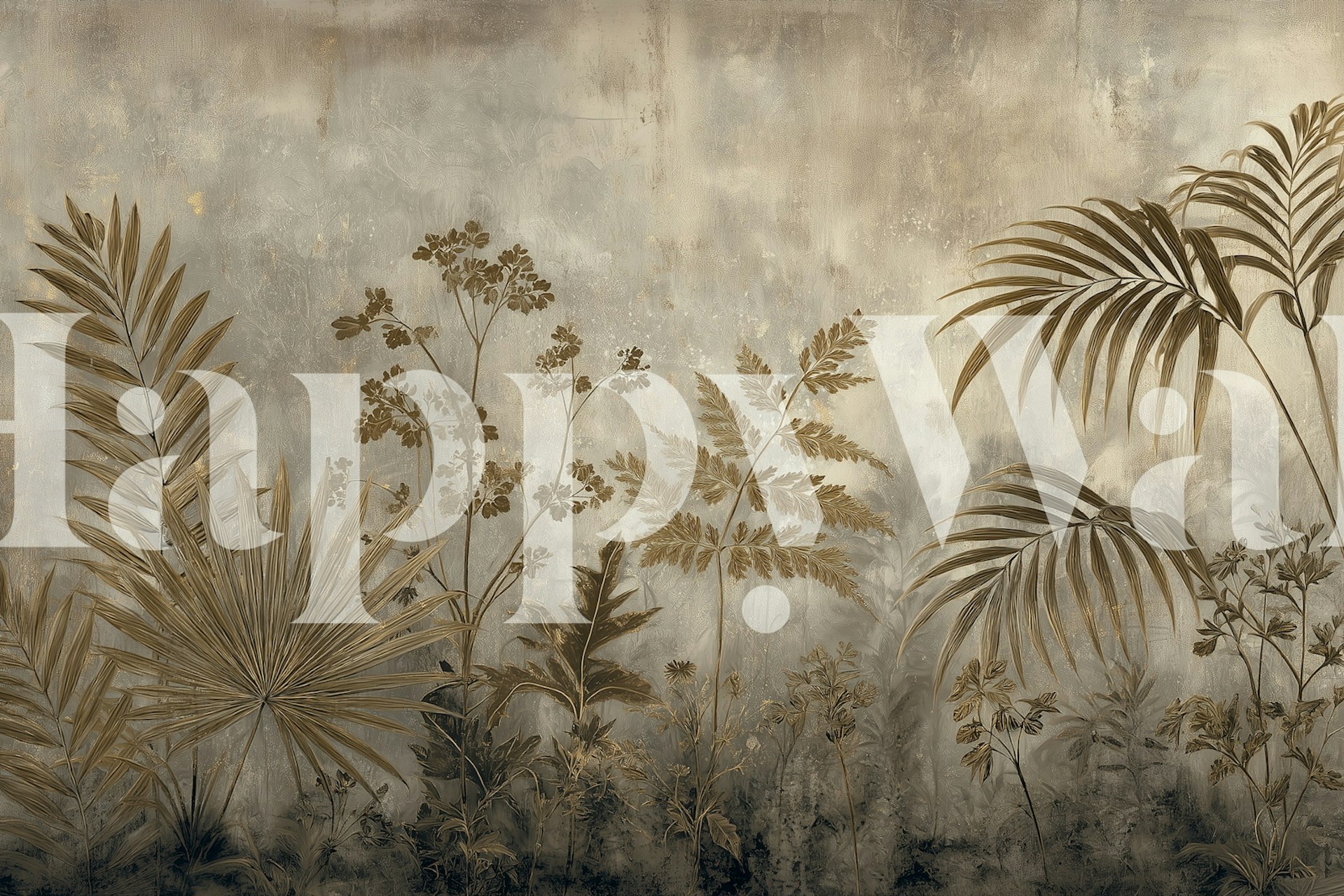 Papel de parede Rustic Jungle Charm em um cômodo