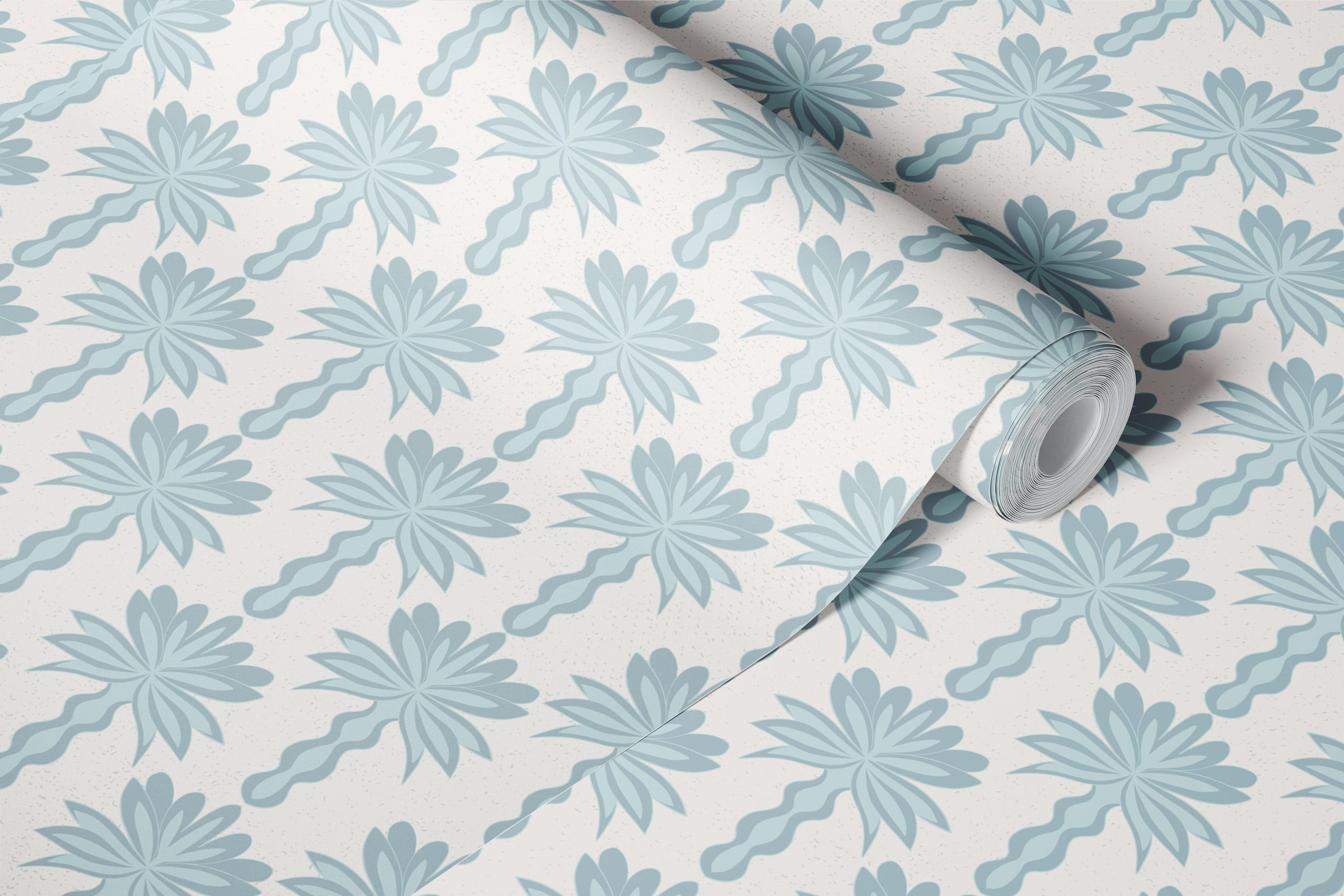 Neutral Coastal palm Trees wallpaper in a room