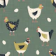 Countryside farm chicken green