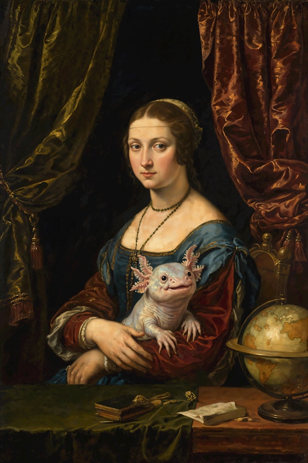 Lady with an Axolotl