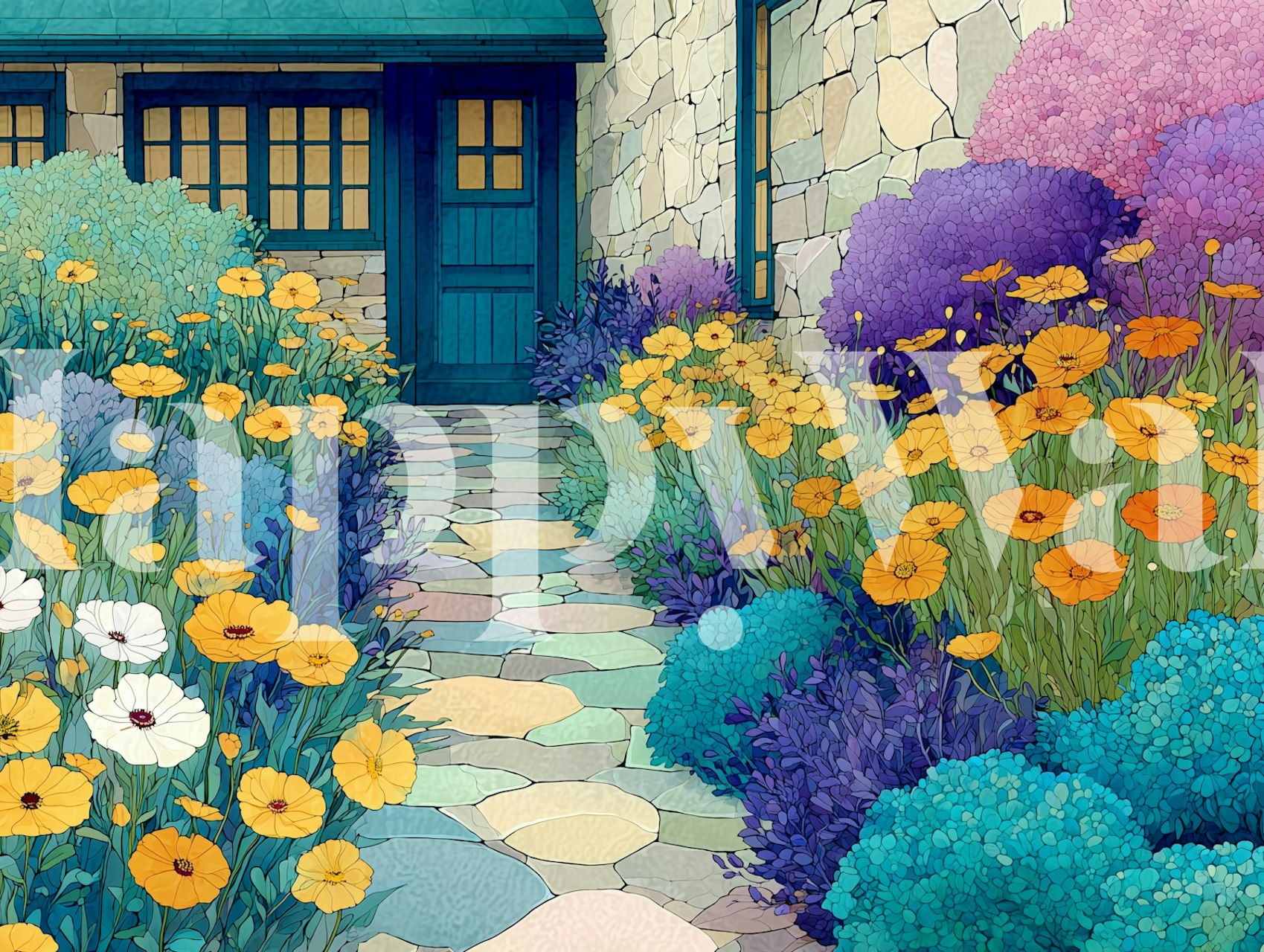 Colorful Garden Pathway esillä seinällä