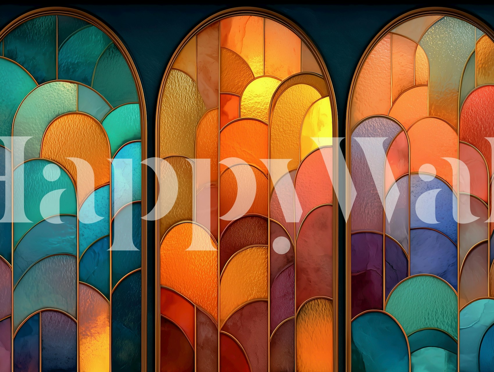 Colorful Glass Arches tapetti huoneessa
