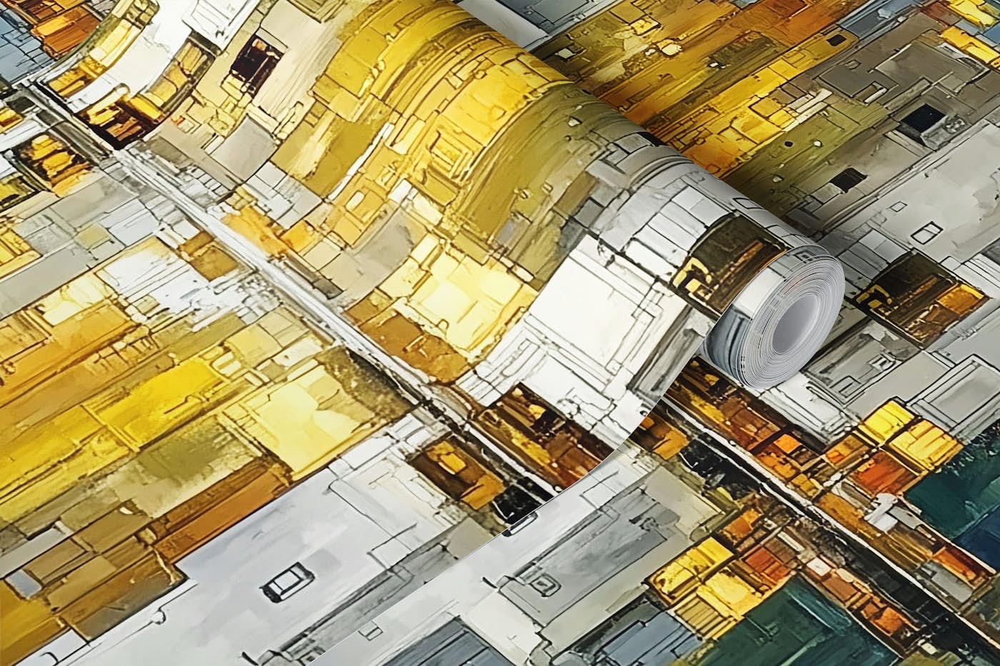 Abstract Cityscape Glow wallpaper roll