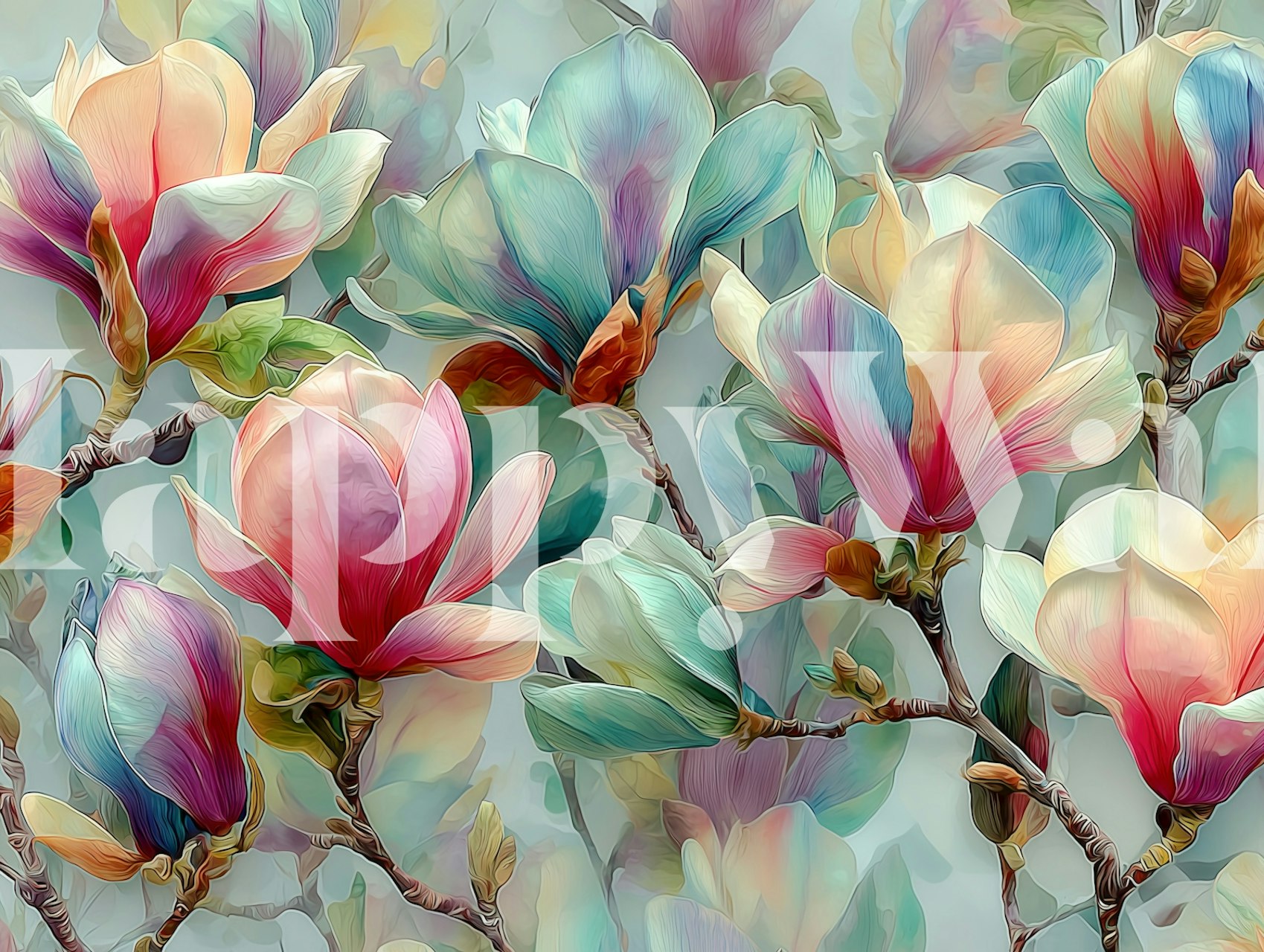 Magnolia Dreams wallpaper in a room