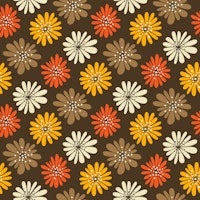 Retro Daisy Bloom Fiesta Yellow Brown papel de parede