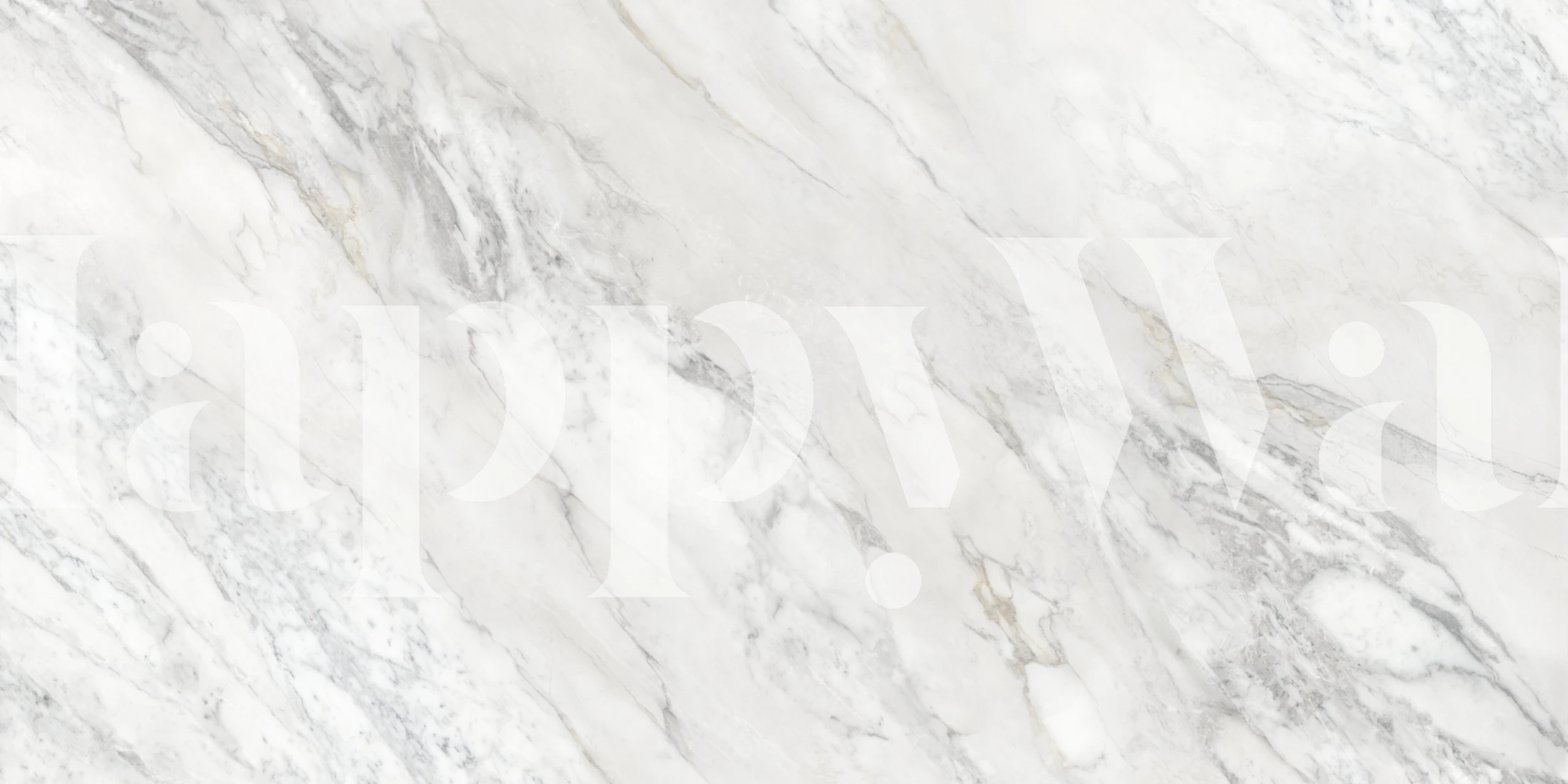 White marble textured wallpaper with soft gray veining