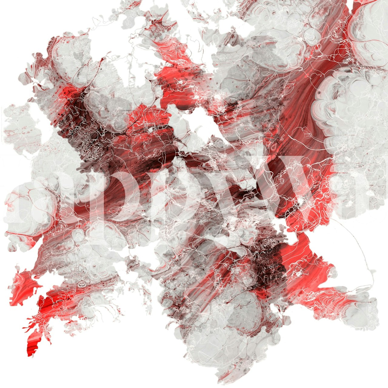 Abstract red and white swirl design wallpaper