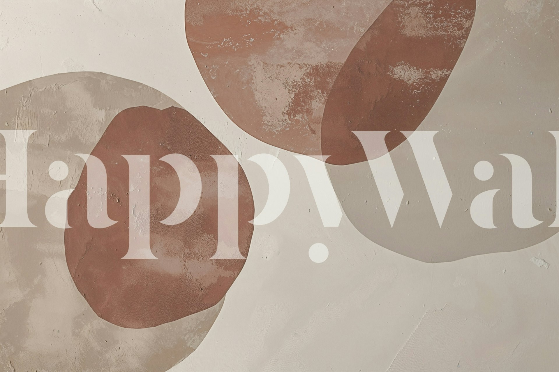 Japandi Organic Shapes 2 Rustic Beige wallpaper in a room