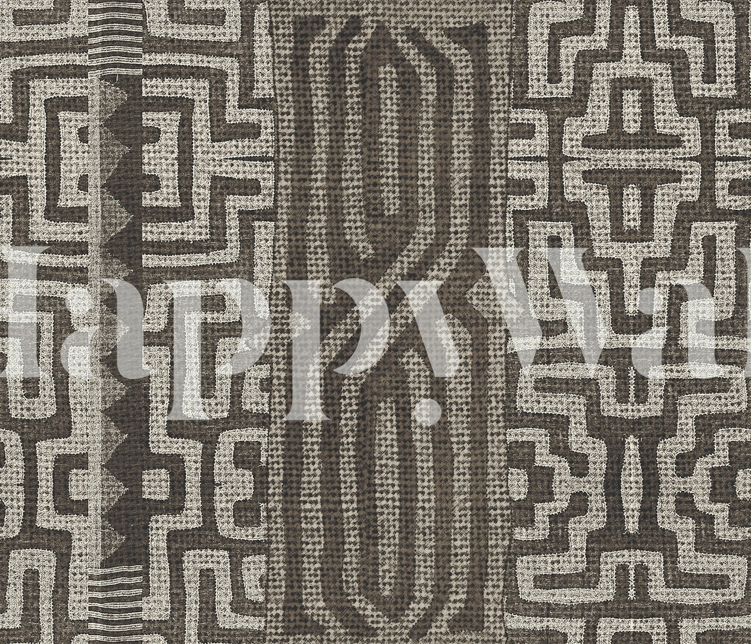 Bakuba Beige patterned wallpaper in a room