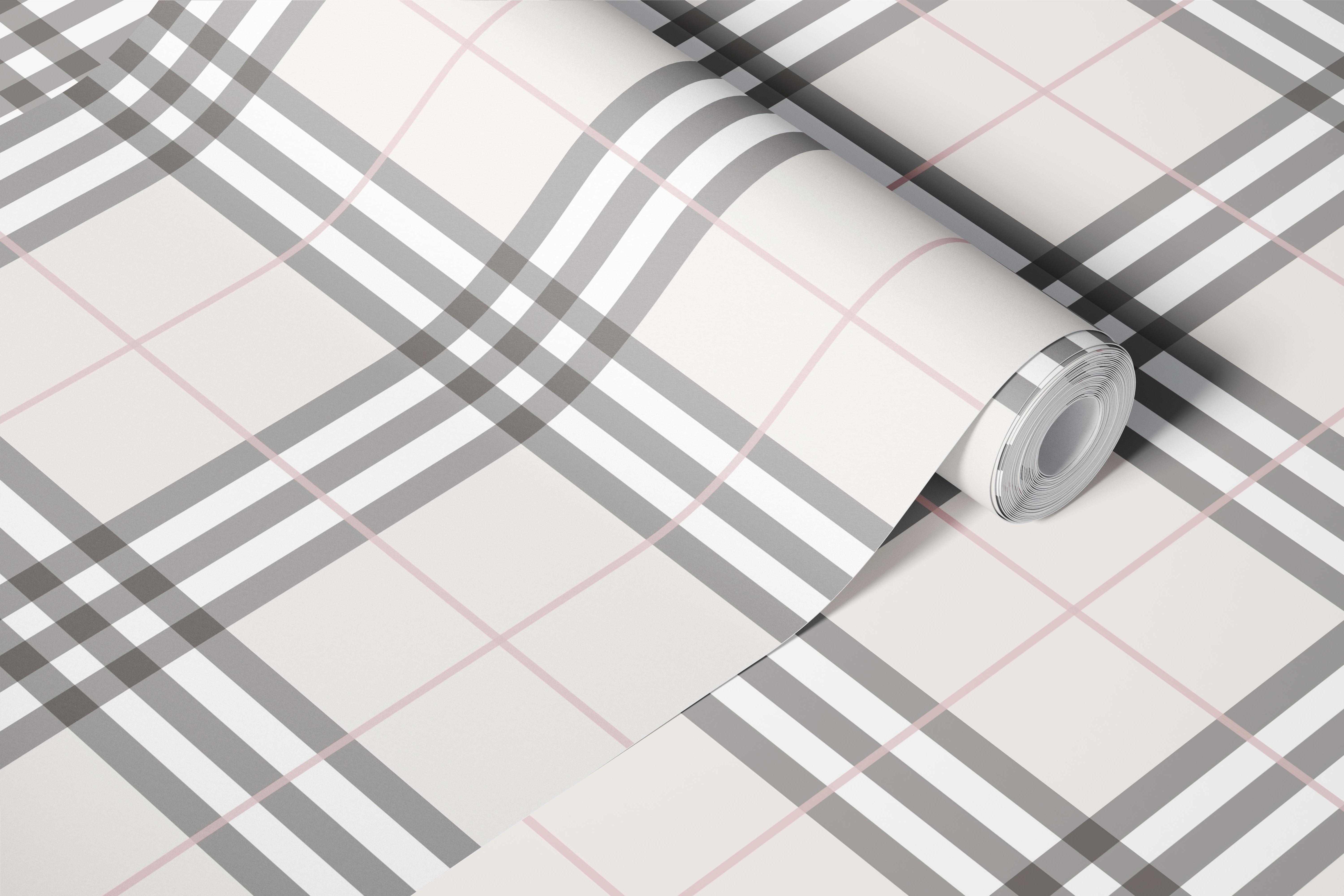 Tapeta Urban Tartan Classic Beige Checks v místnosti