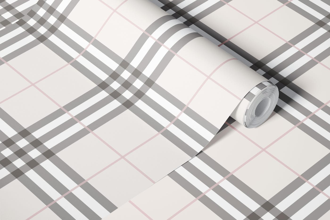 Urban Tartan Classic Beige Checks wallpaper roll