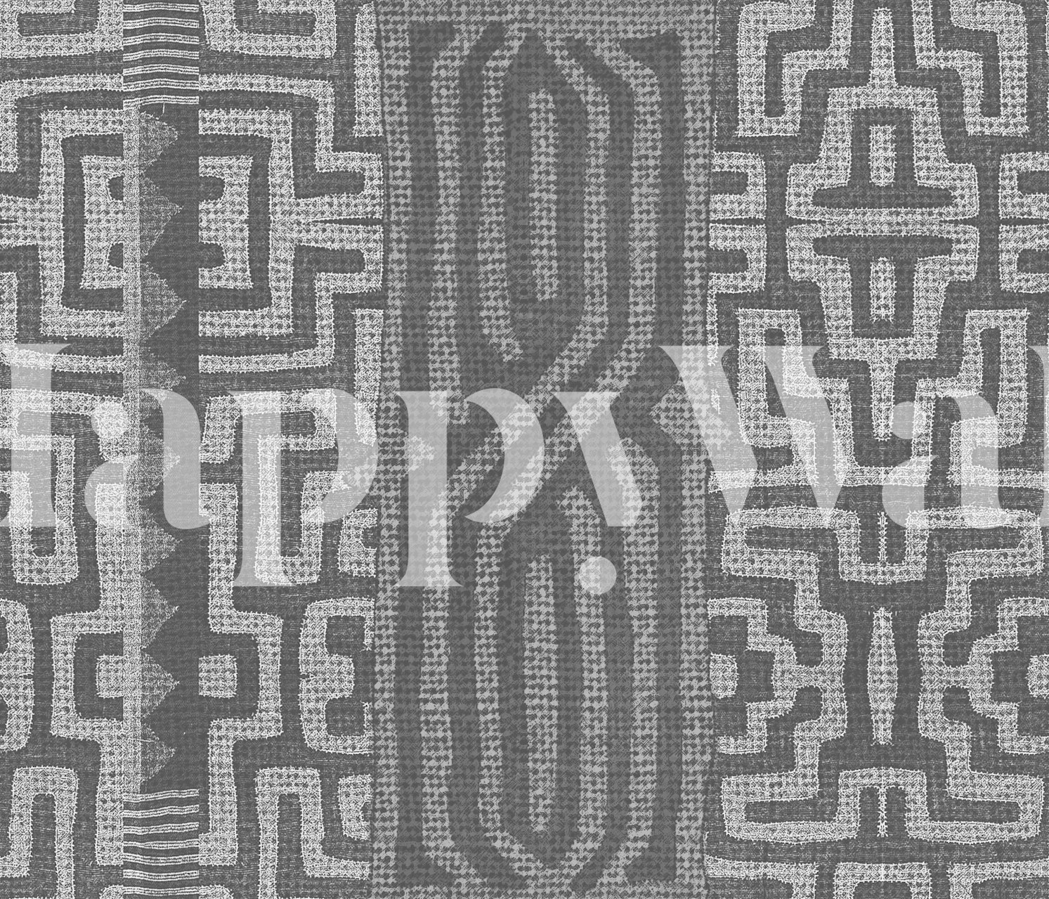 Bakuba Grey wallpaper in a room setting