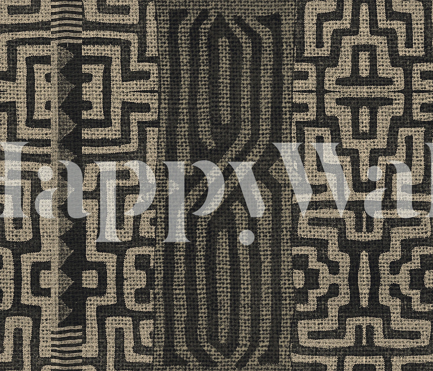 Bakuba BW Vintage tapet uppvisad i ett rum