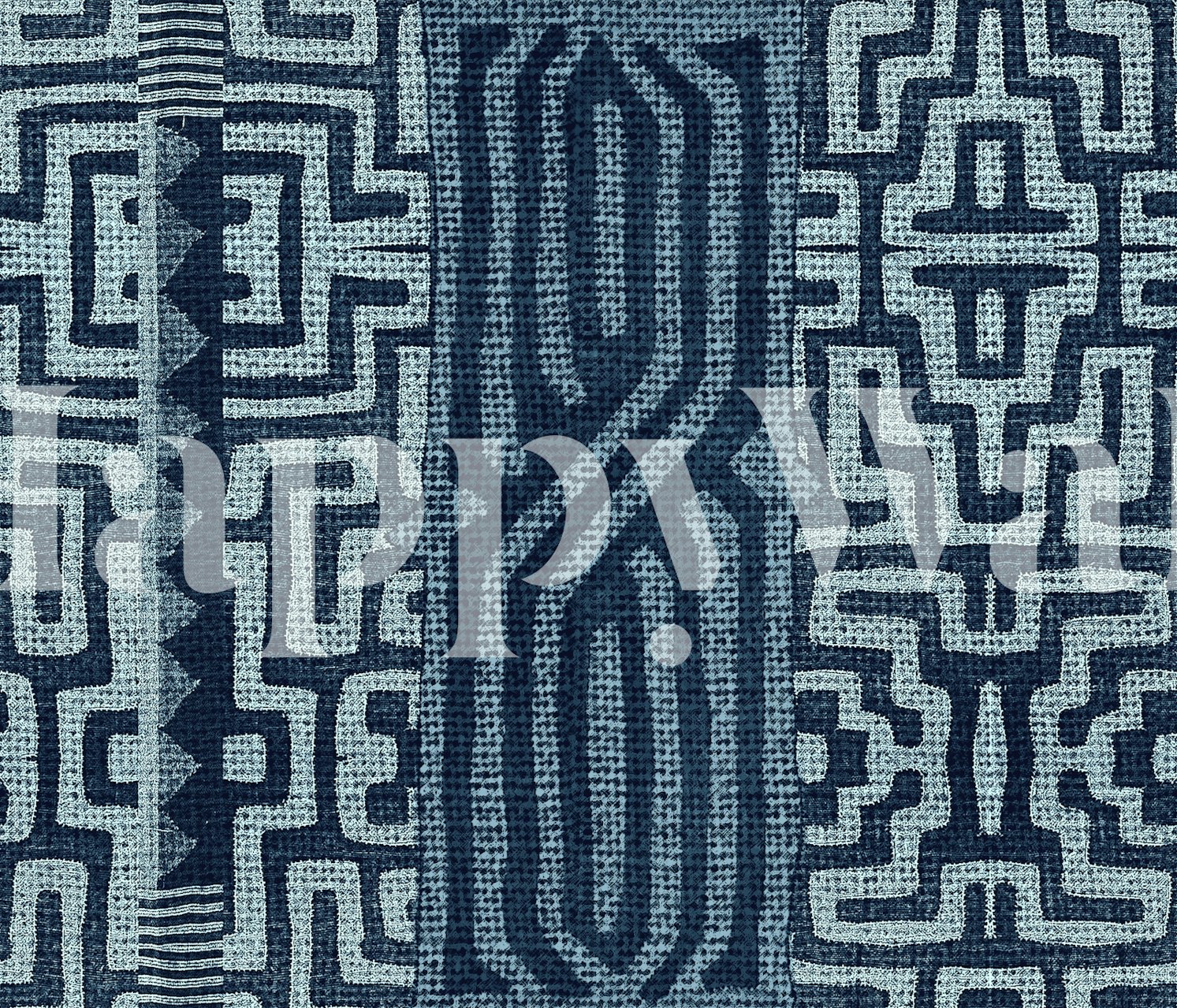 Bakuba blue tapetdesign i et rom