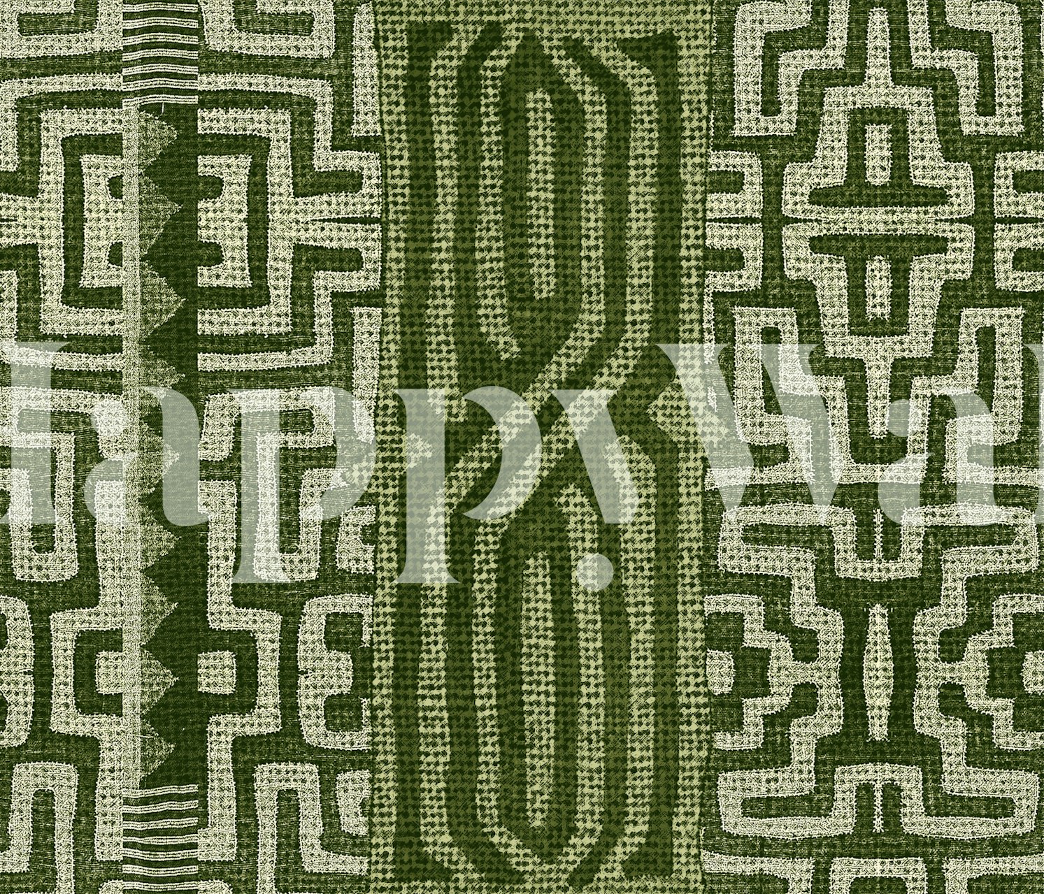 Bakuba Green tapet i et rom