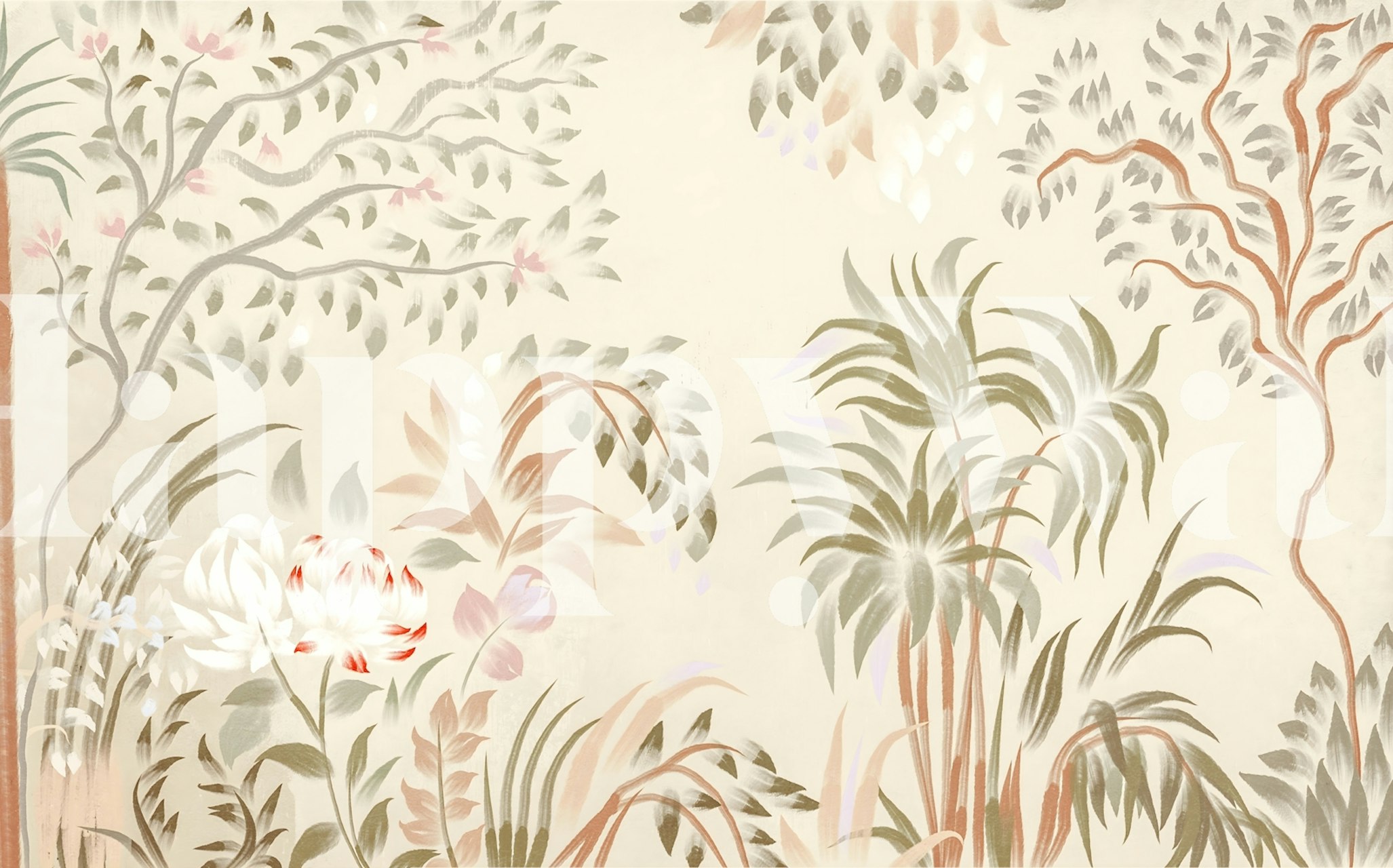 Pastel Jungle Dreamscape-tapet i ett rum