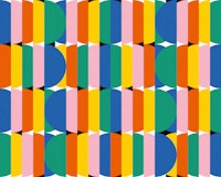 Fun Bright Colorful Retro Geo Shapes ταπετσαρία