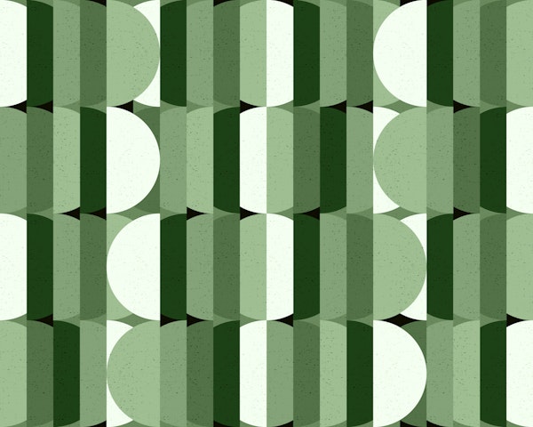 Large Green Retro Geometric Shapes