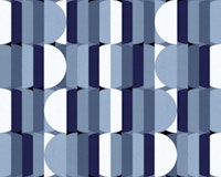 Large Blue Retro Geometric Shapes papel pintado