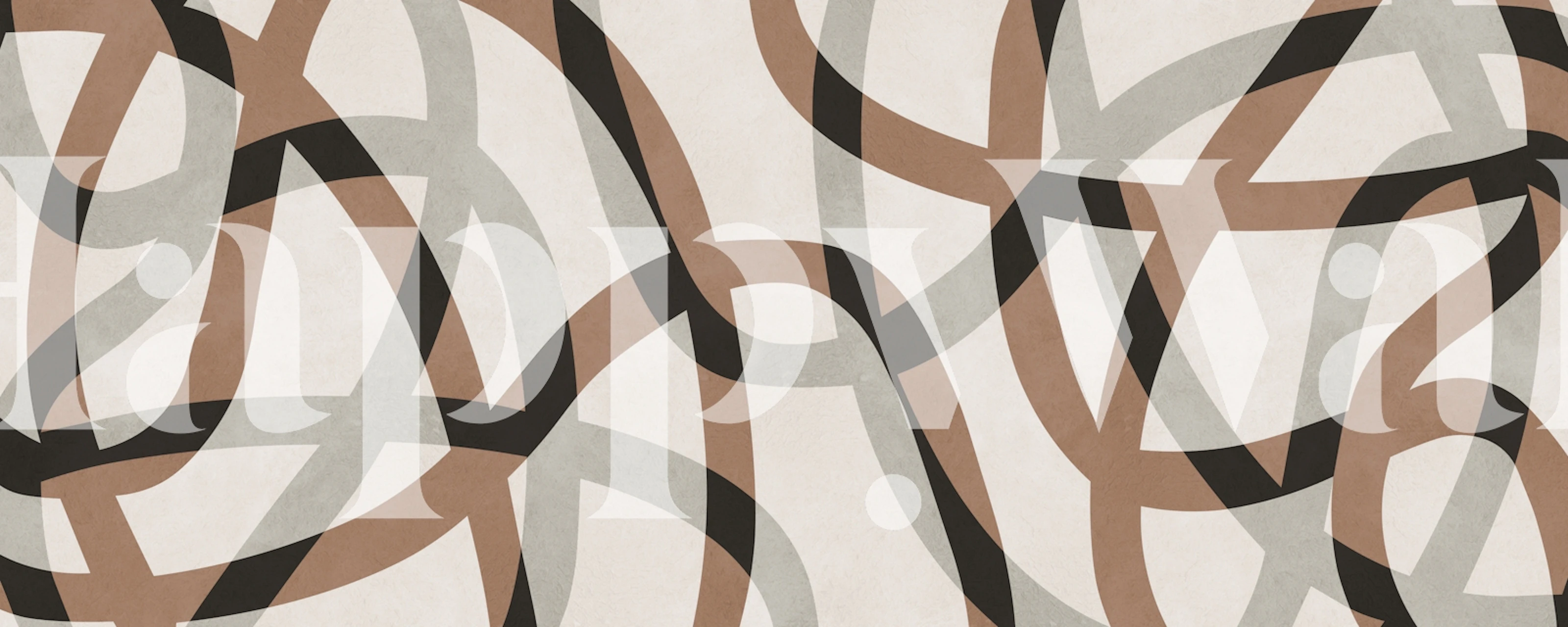 Papel pintado Retro Interwoven Lines en una habitación