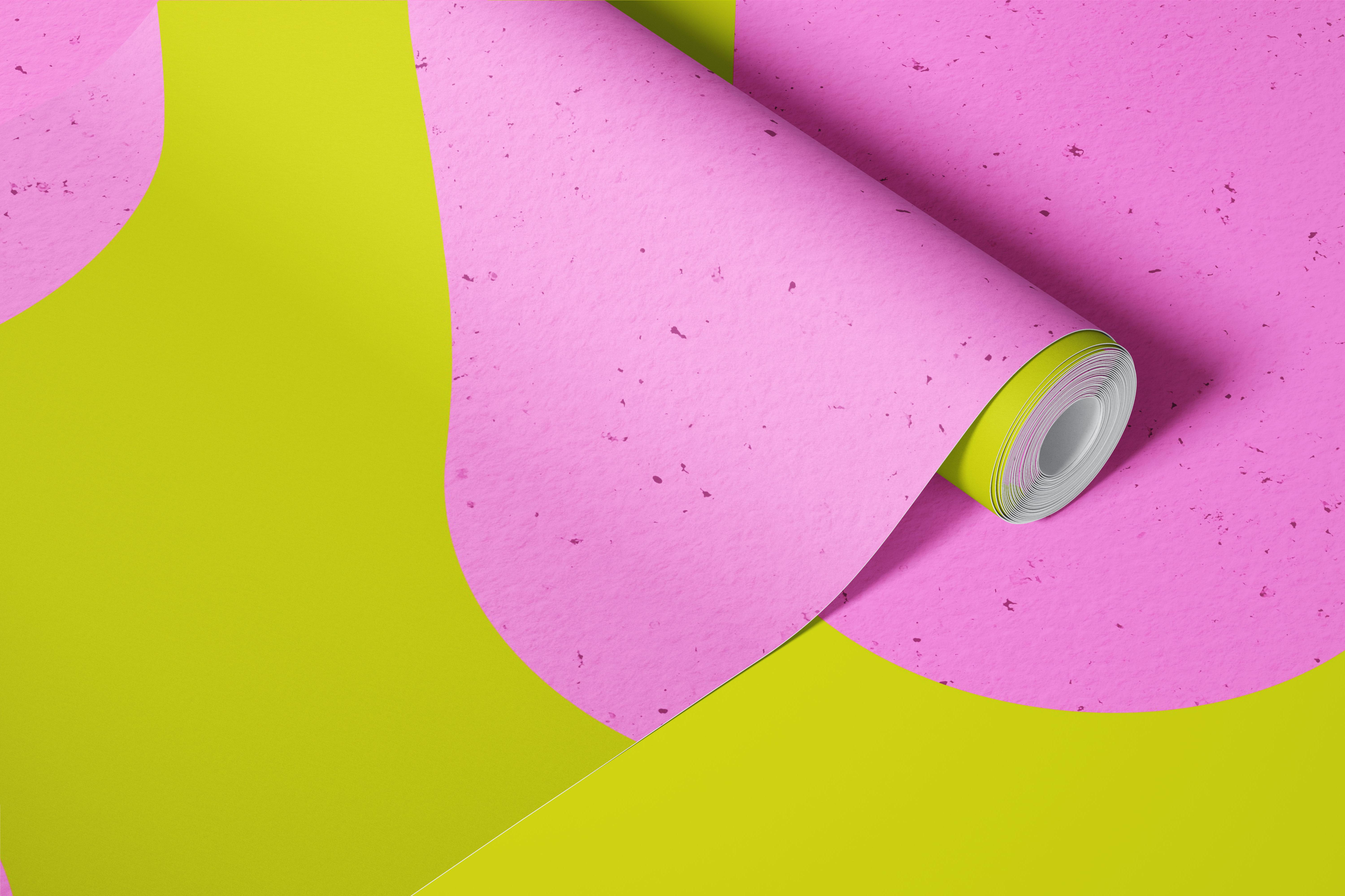 Pink ovals on a green background geometric wallpaper