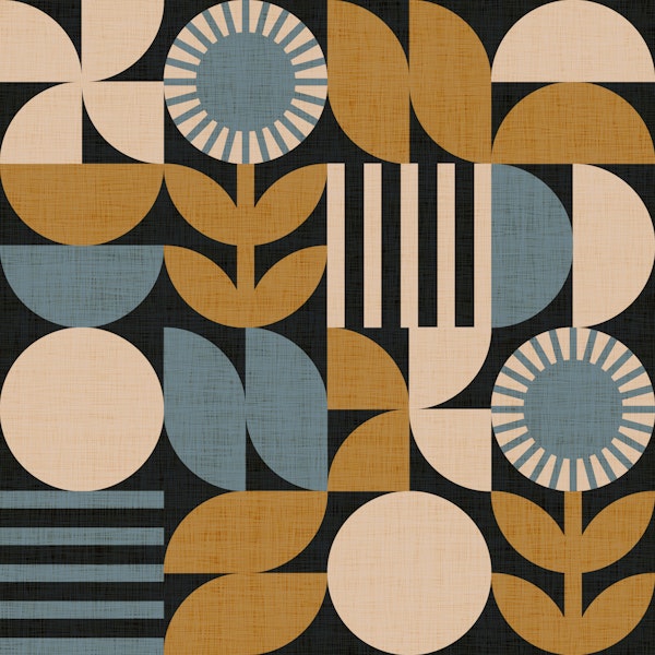 Retro Geometric Scandinavian Block Print Cozy