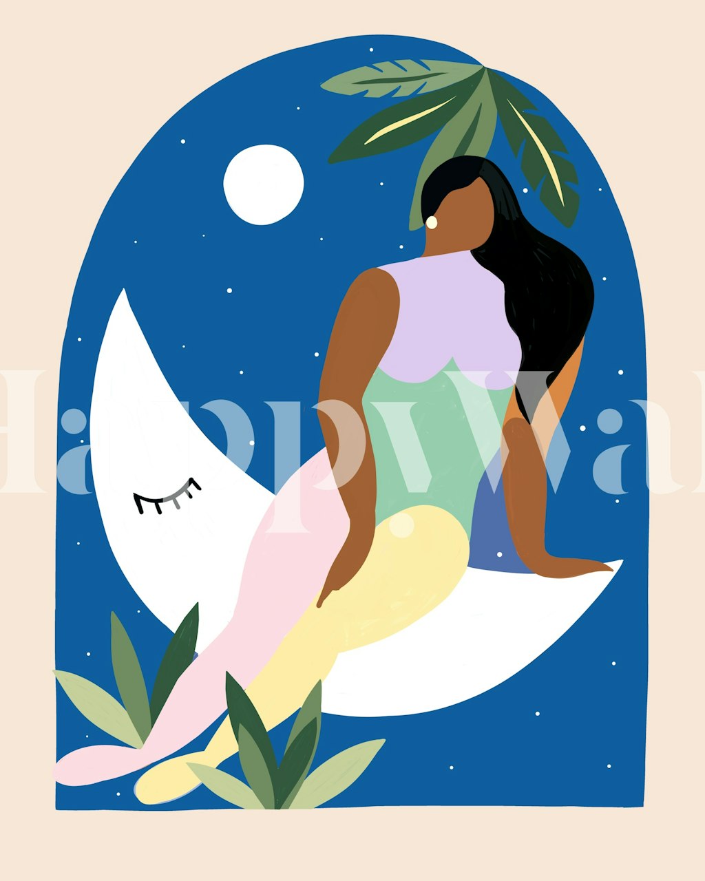 Papel tapiz Over The Moon Bohemian Dream en una habitación