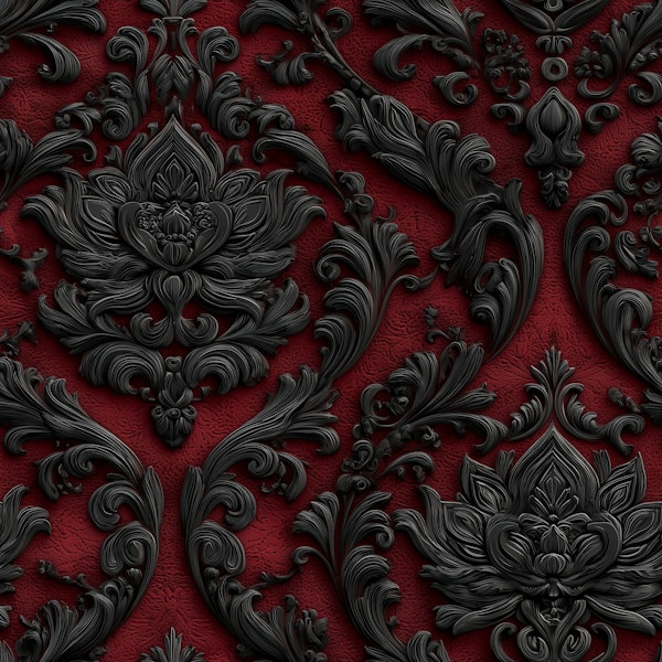Luxury Red Floral Embellish