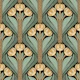 Art Deco Tulips in Sage & Golden Yellow - S