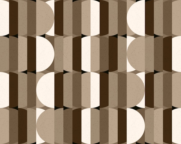 Large Earth Tone Brown Retro Geometric Shapes