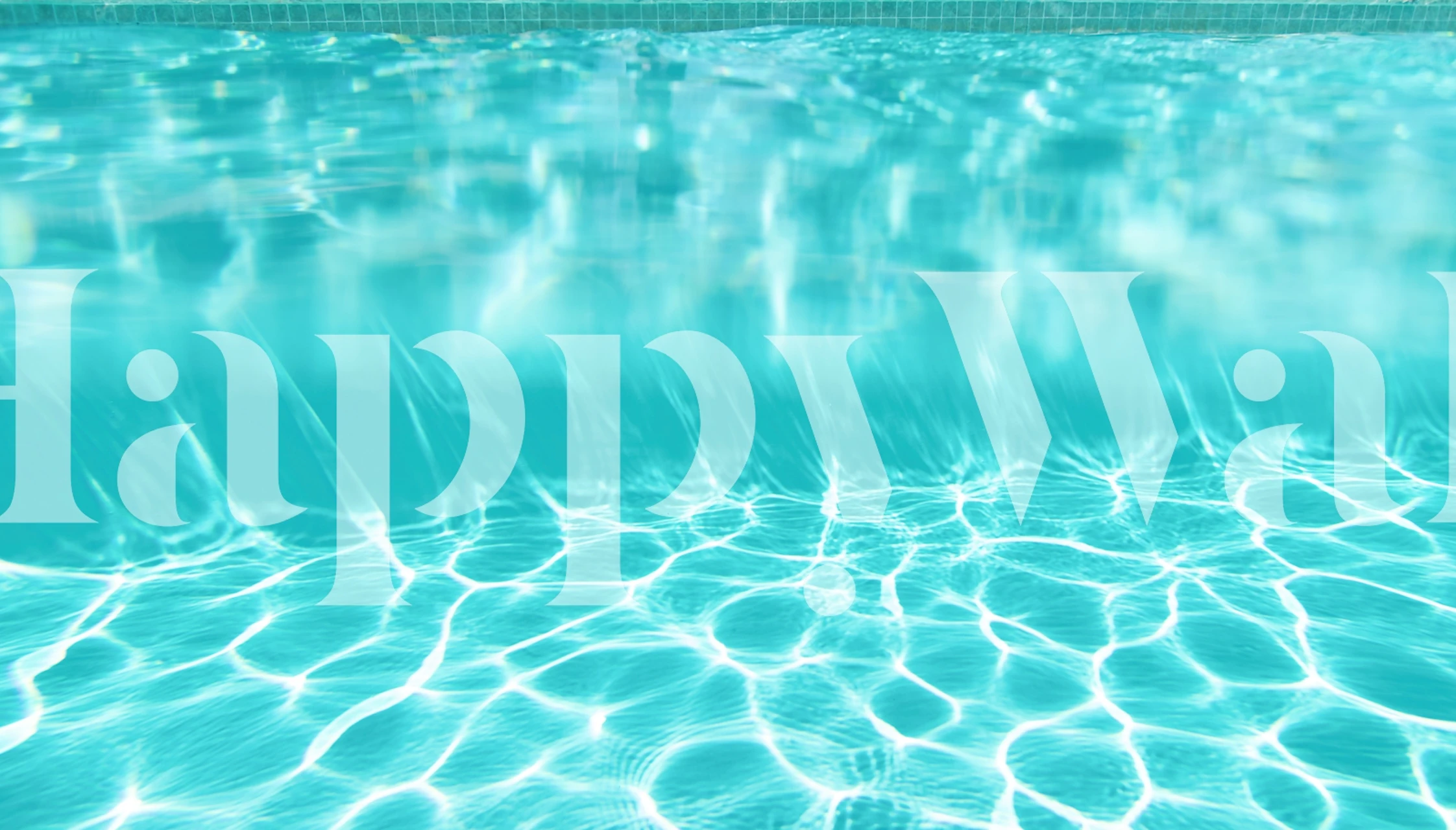 Underwater pool wallpaper em um quarto