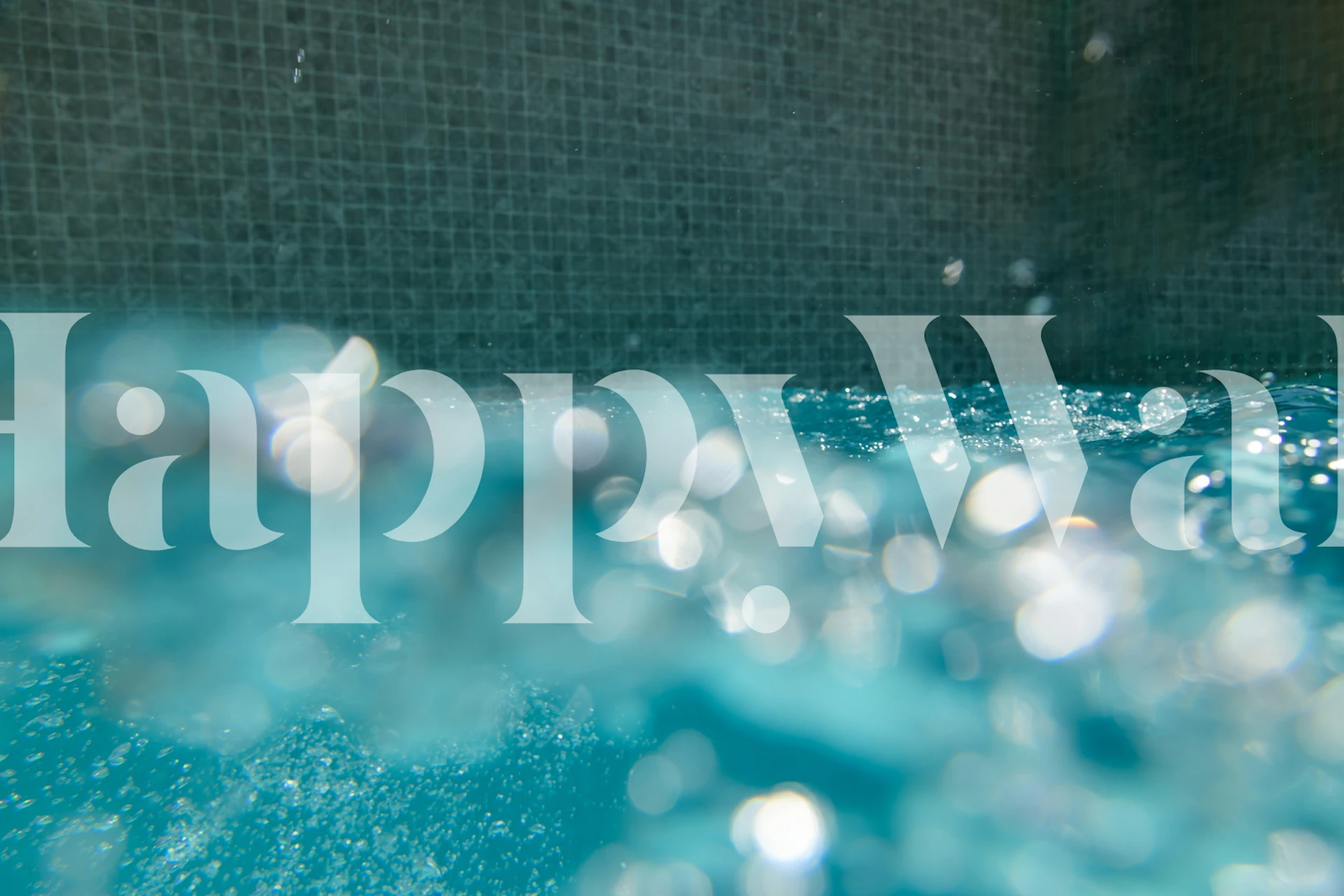 Caribbean Pool Bokeh Glam tapet i ett rum