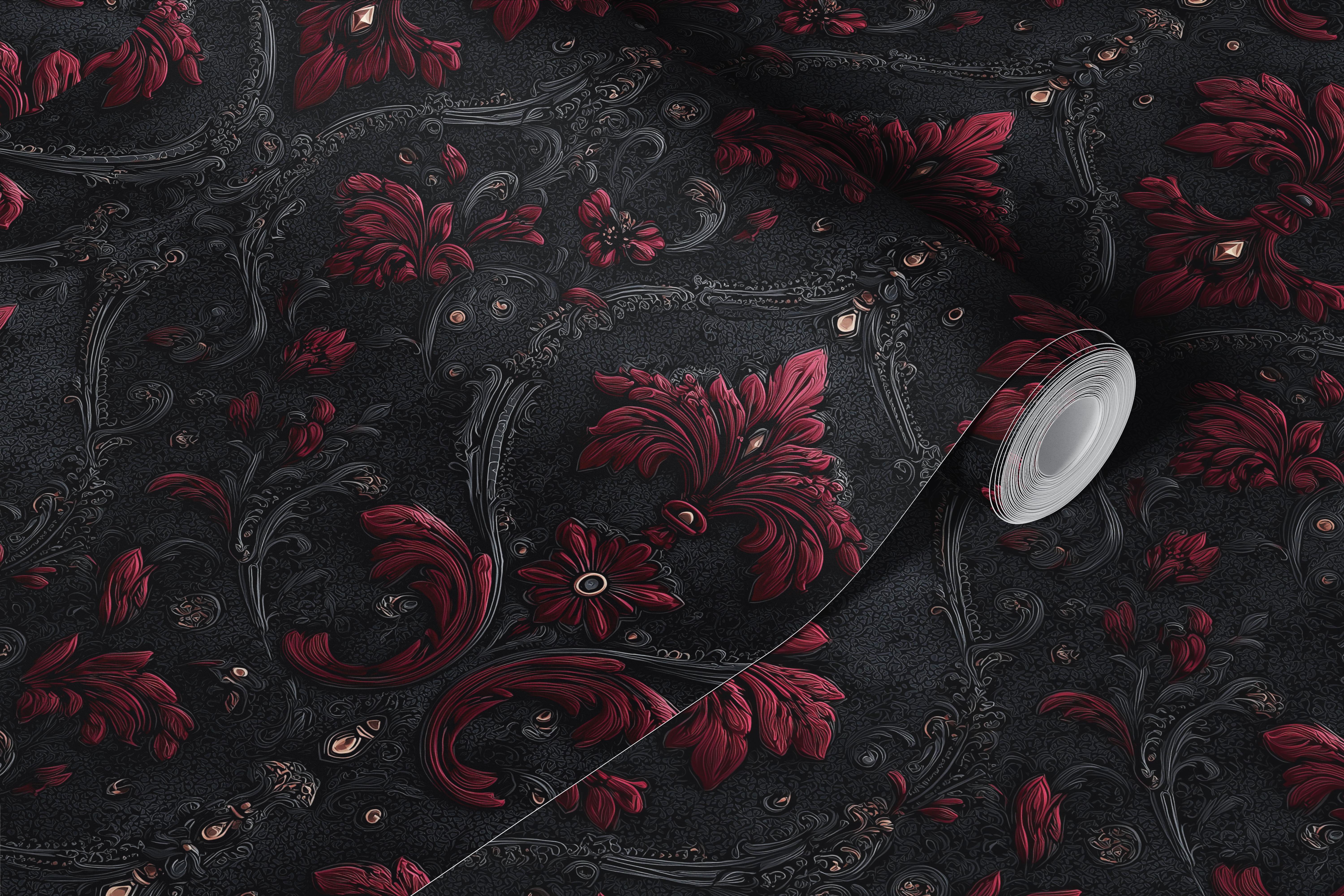 Baroque Velvet Bloom behang in een kamer