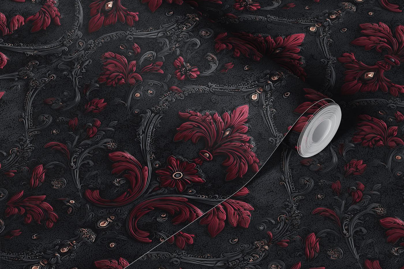 Baroque Velvet Bloom wallpaper roll