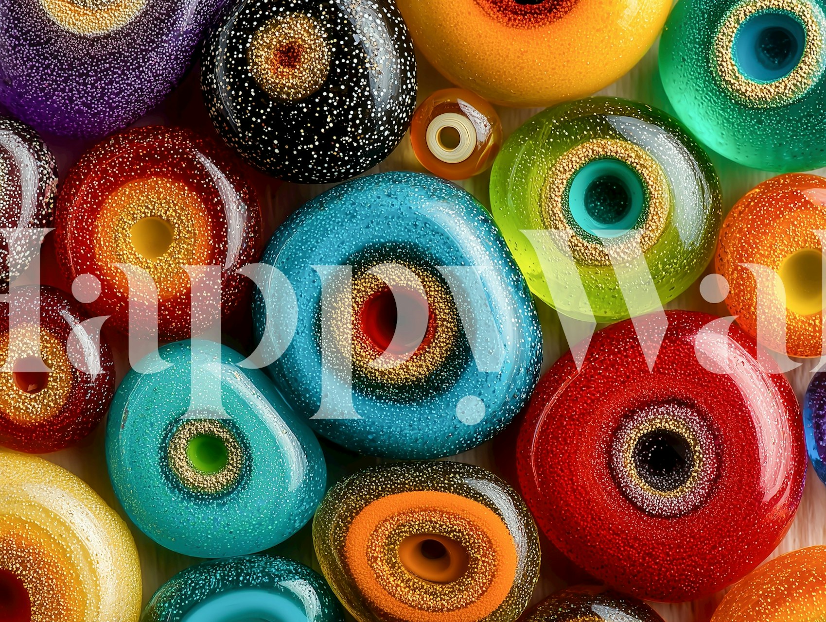 Diseño de papel pintado Vibrant Glass Orbs